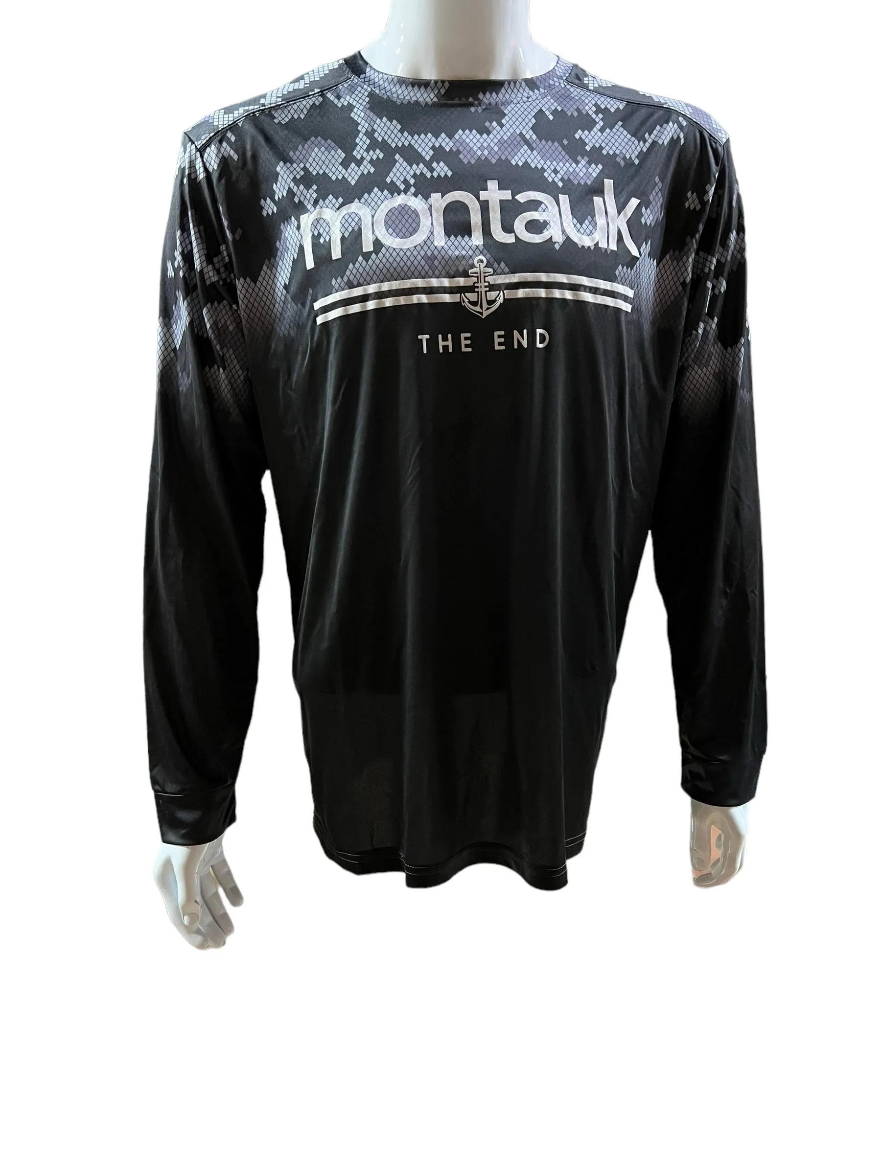 Adult Montauk The End Anchor DriFit UBF 50 UV Performance Two-Tone Long Sleeve Tee