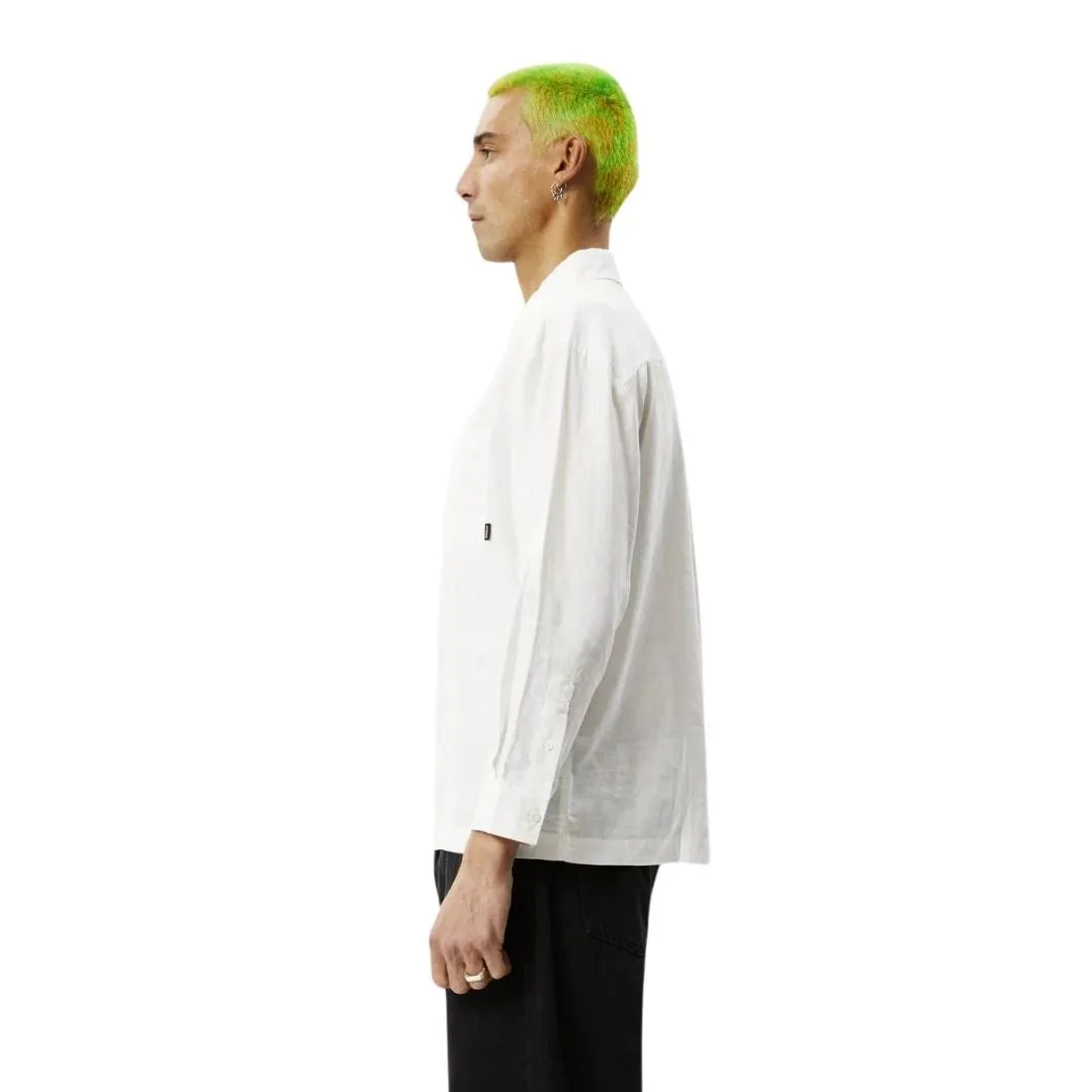 Afends Everyday Hemp Cuban Long Sleeve Shirt - White
