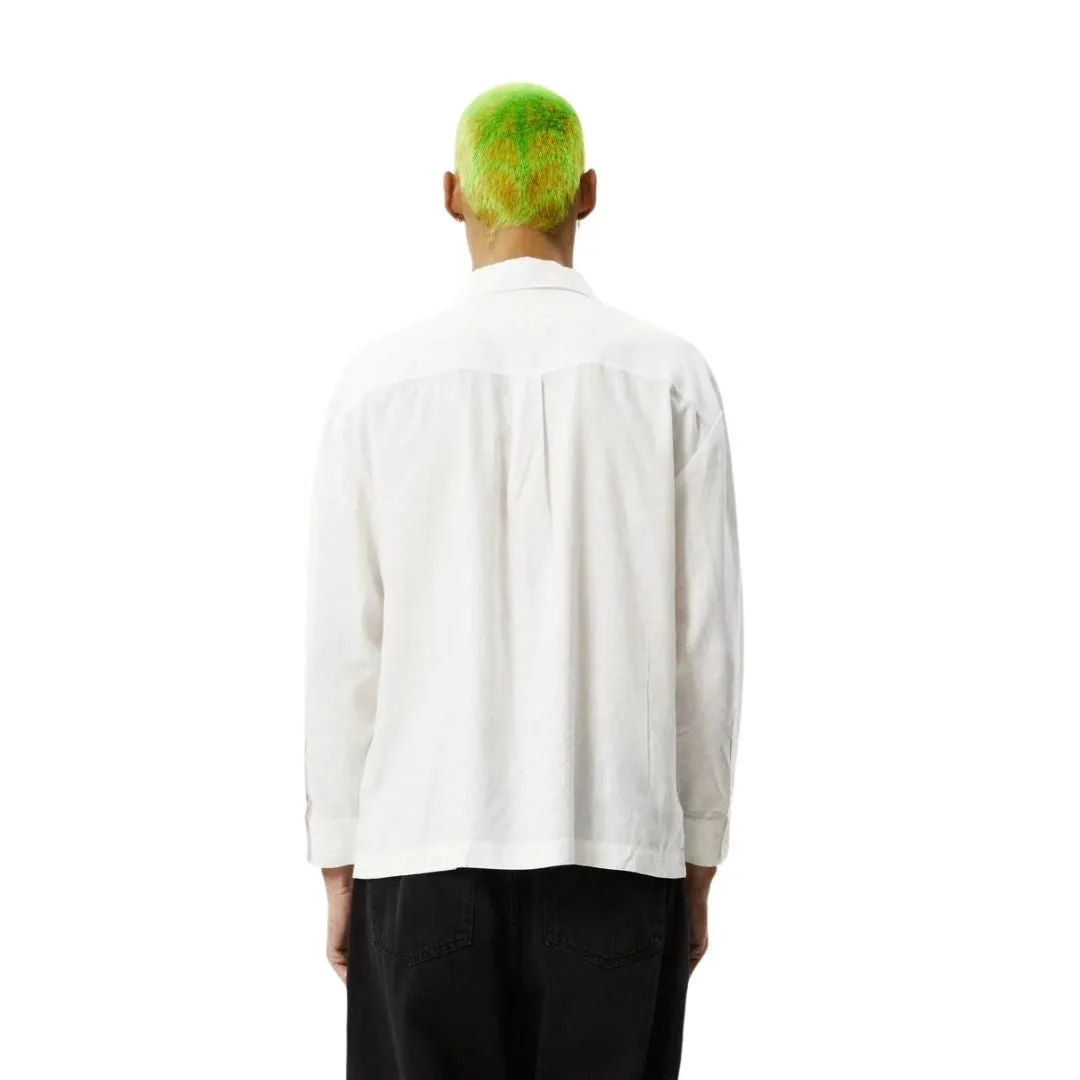 Afends Everyday Hemp Cuban Long Sleeve Shirt - White
