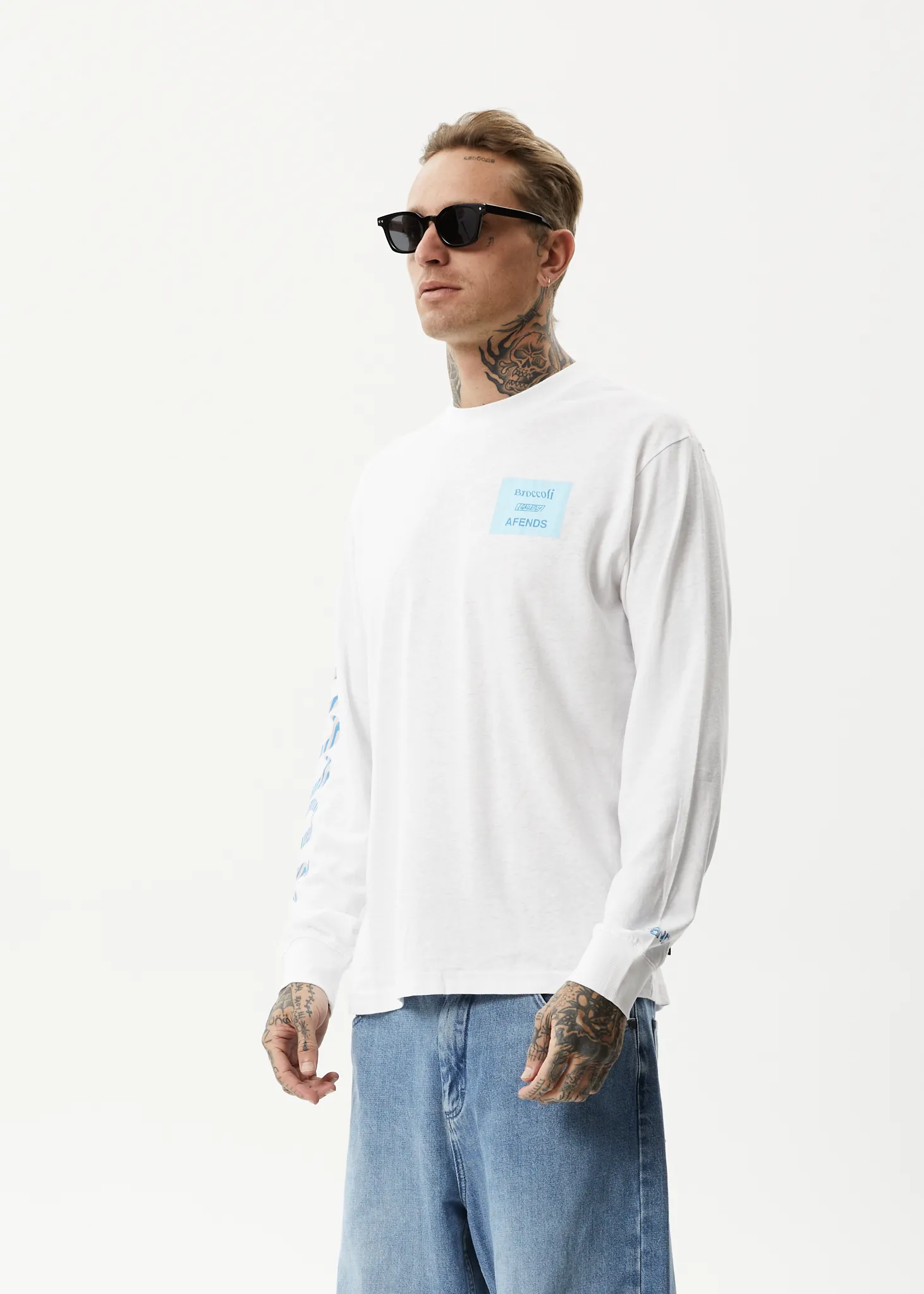AFENDS Unisex Broccoli - Unisex Long Sleeve T-Shirt - White
