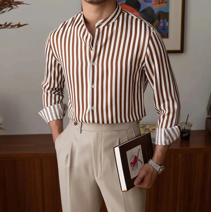Antonios gentleman striped long sleeve shirt