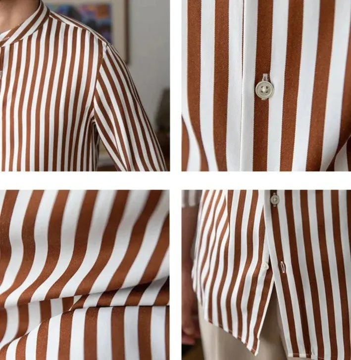 Antonios gentleman striped long sleeve shirt