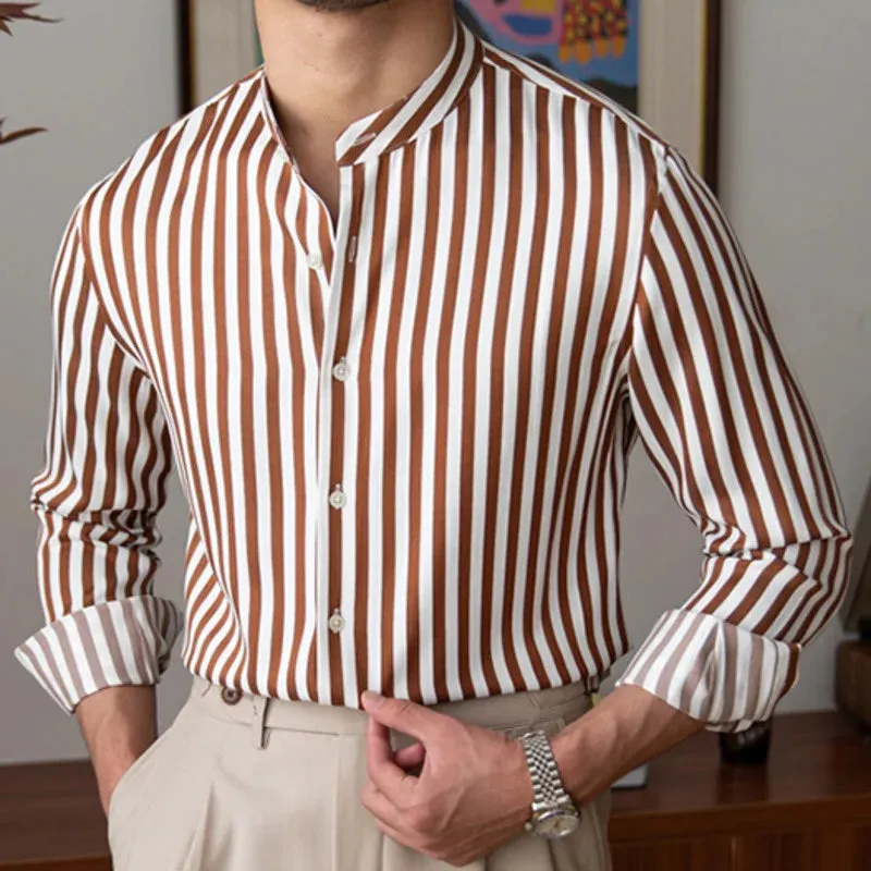 Antonios gentleman striped long sleeve shirt