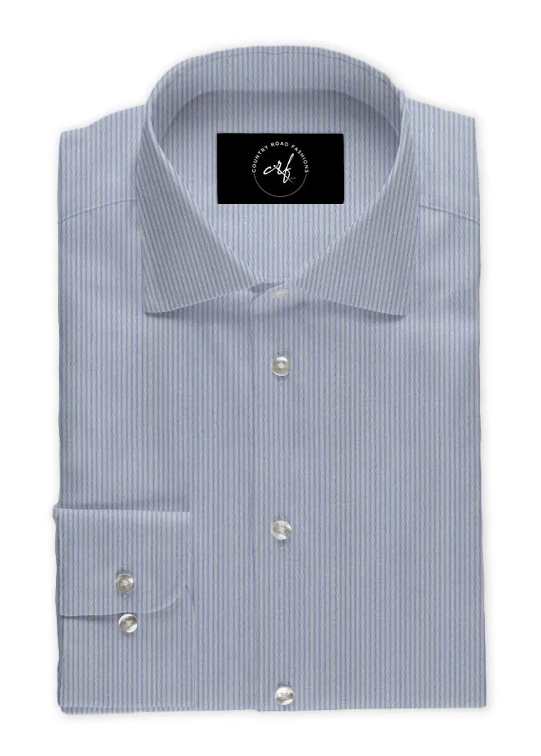 Blue On Blue Self Stripe Shirt