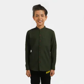 Boys Casual Shirt Rifle Green - Green