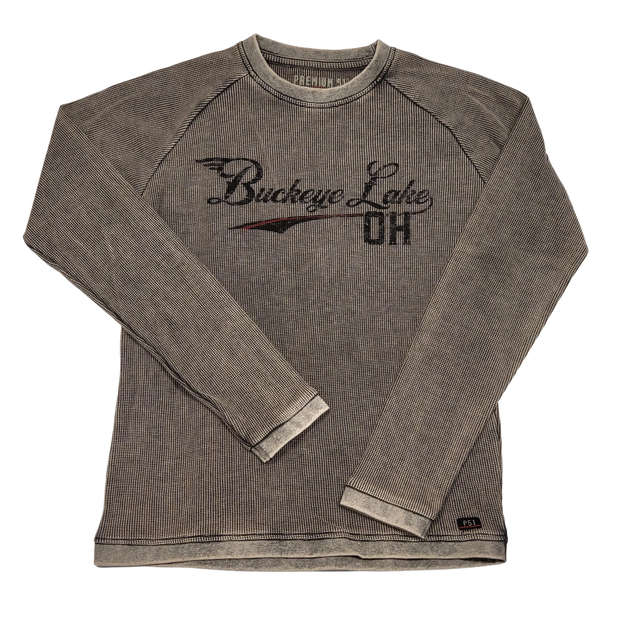 Buckeye Lake OH Waffle Raglan Crew