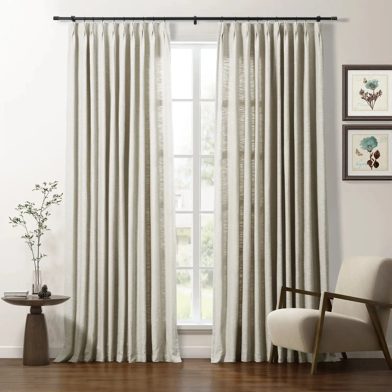 Cotton Blend Drapery Pleated | Cloe