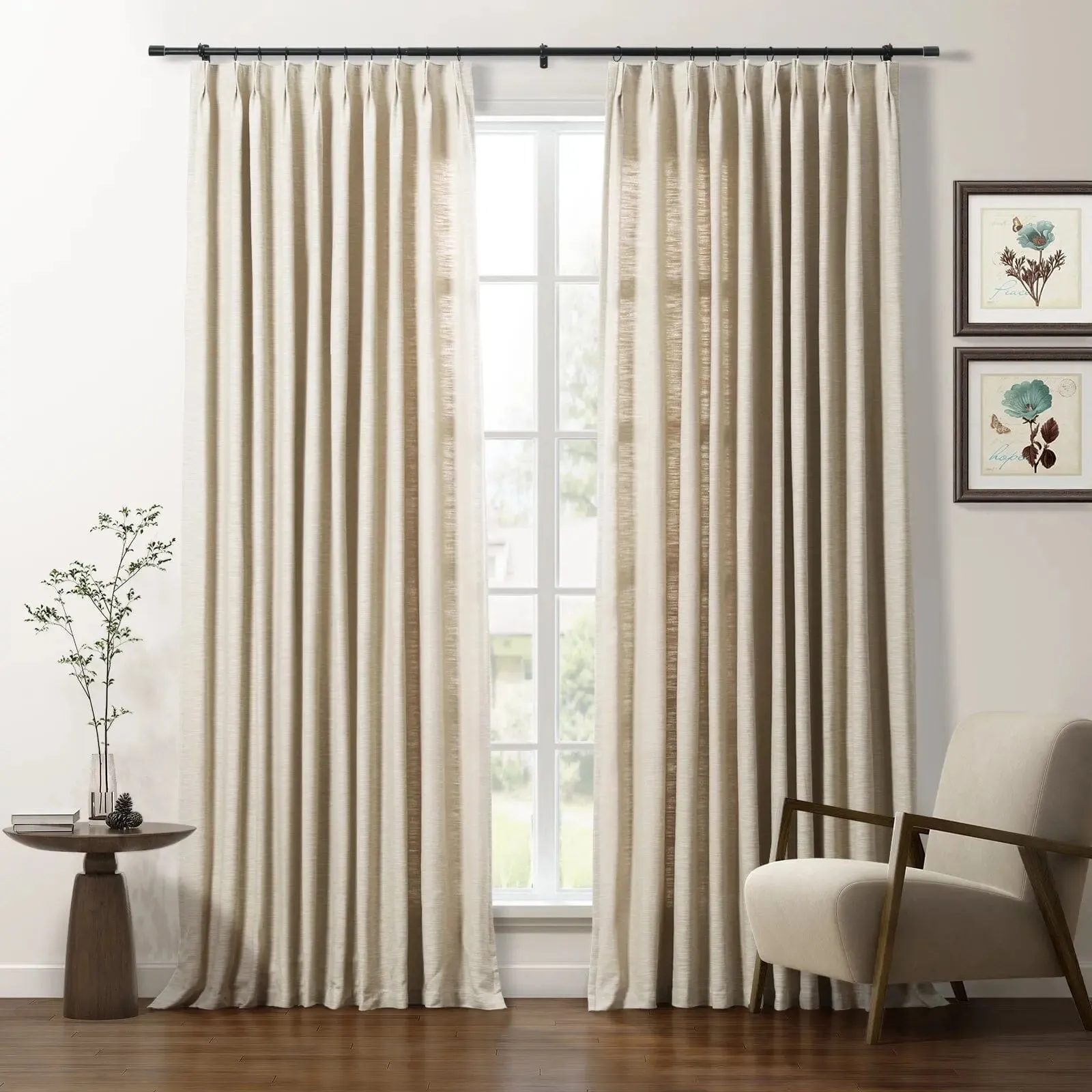 Cotton Blend Drapery Pleated | Cloe