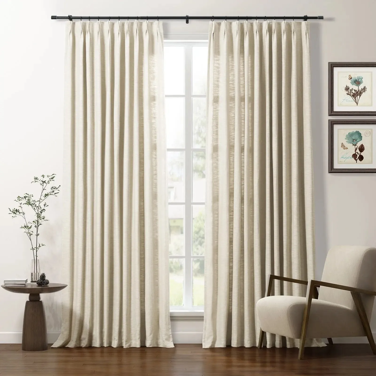 Cotton Blend Drapery Pleated | Cloe
