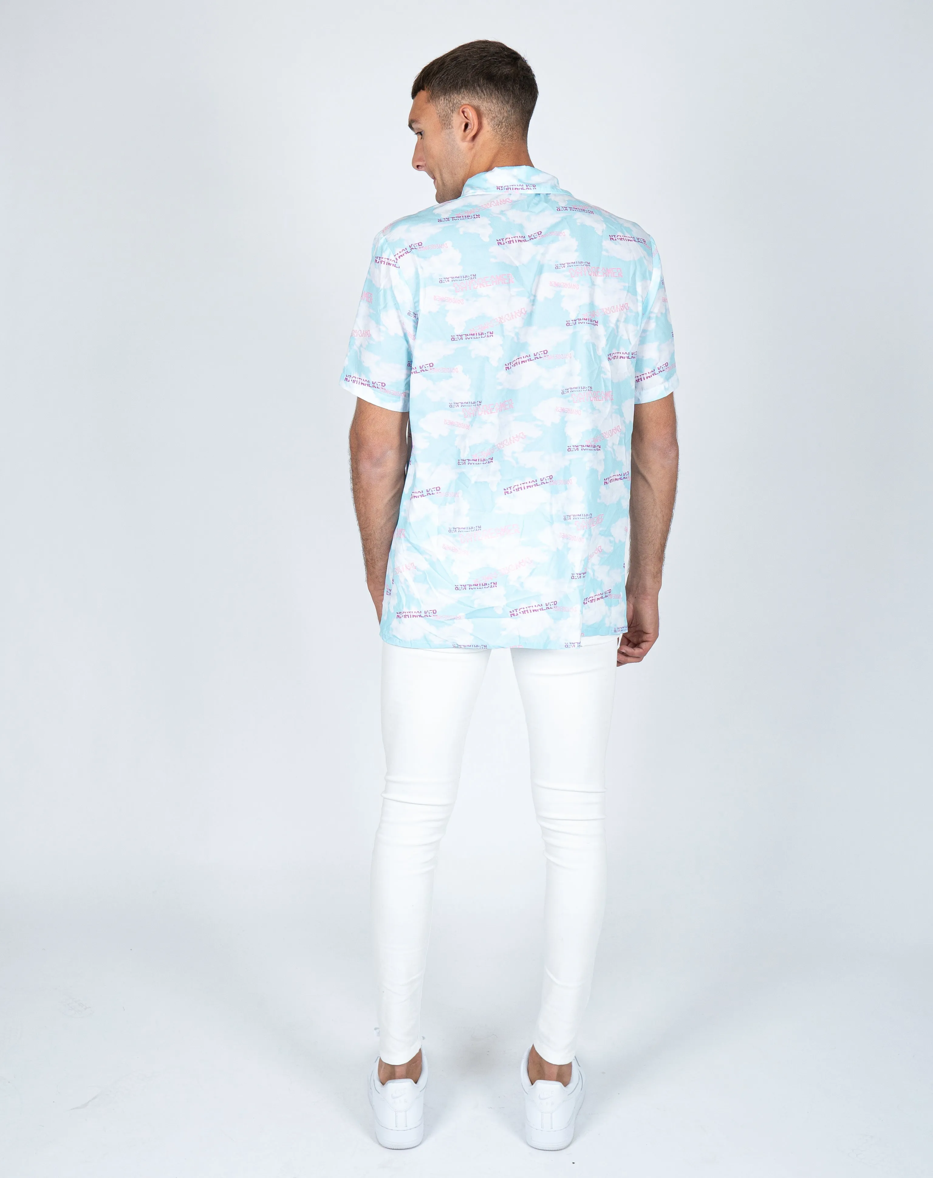 Daydreamer Clouds Print Revere Shirt