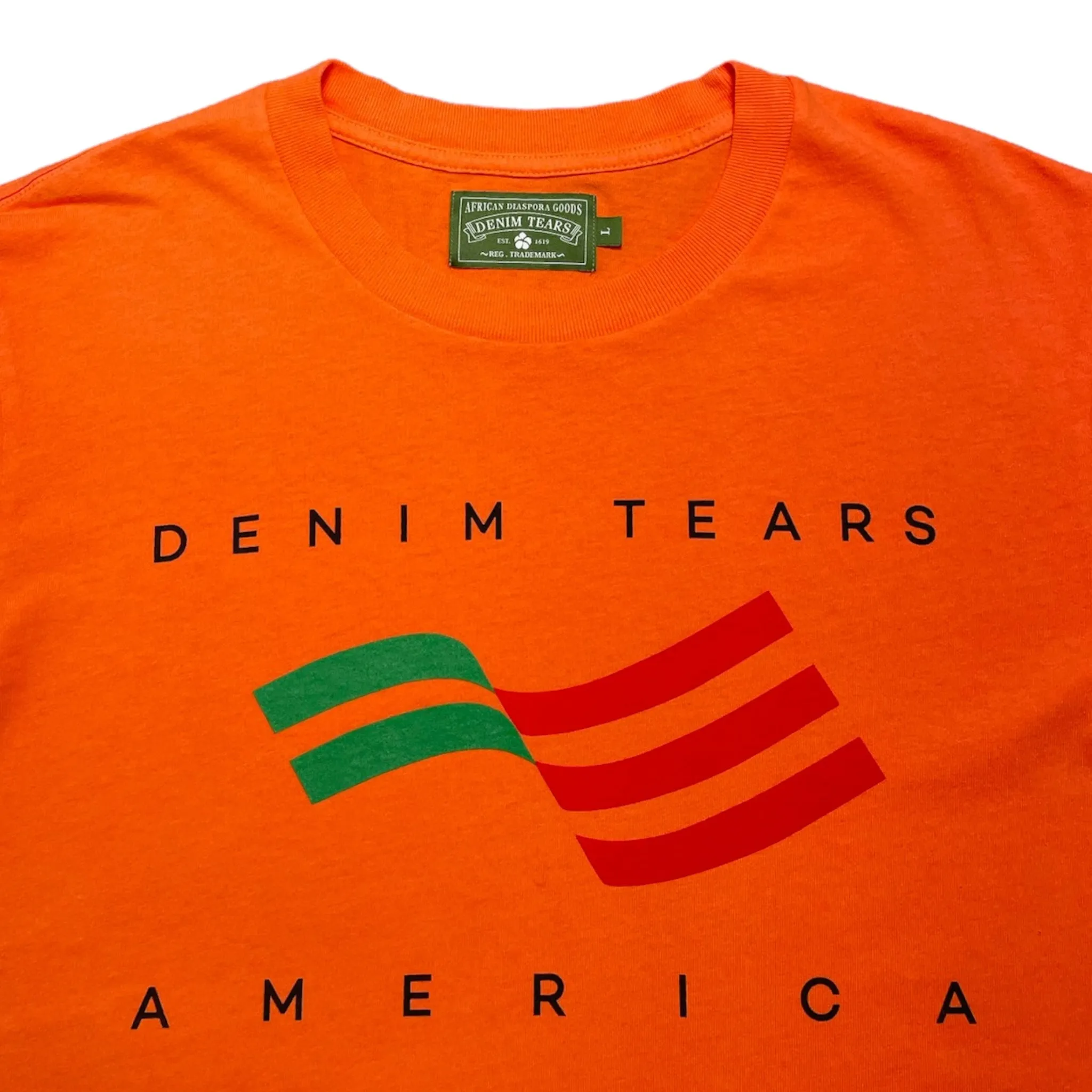 Denim Tears America Sportswear Short Sleeve Tee Shirt Orange
