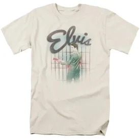 Elvis Presley Colorful King Mens T Shirt Cream