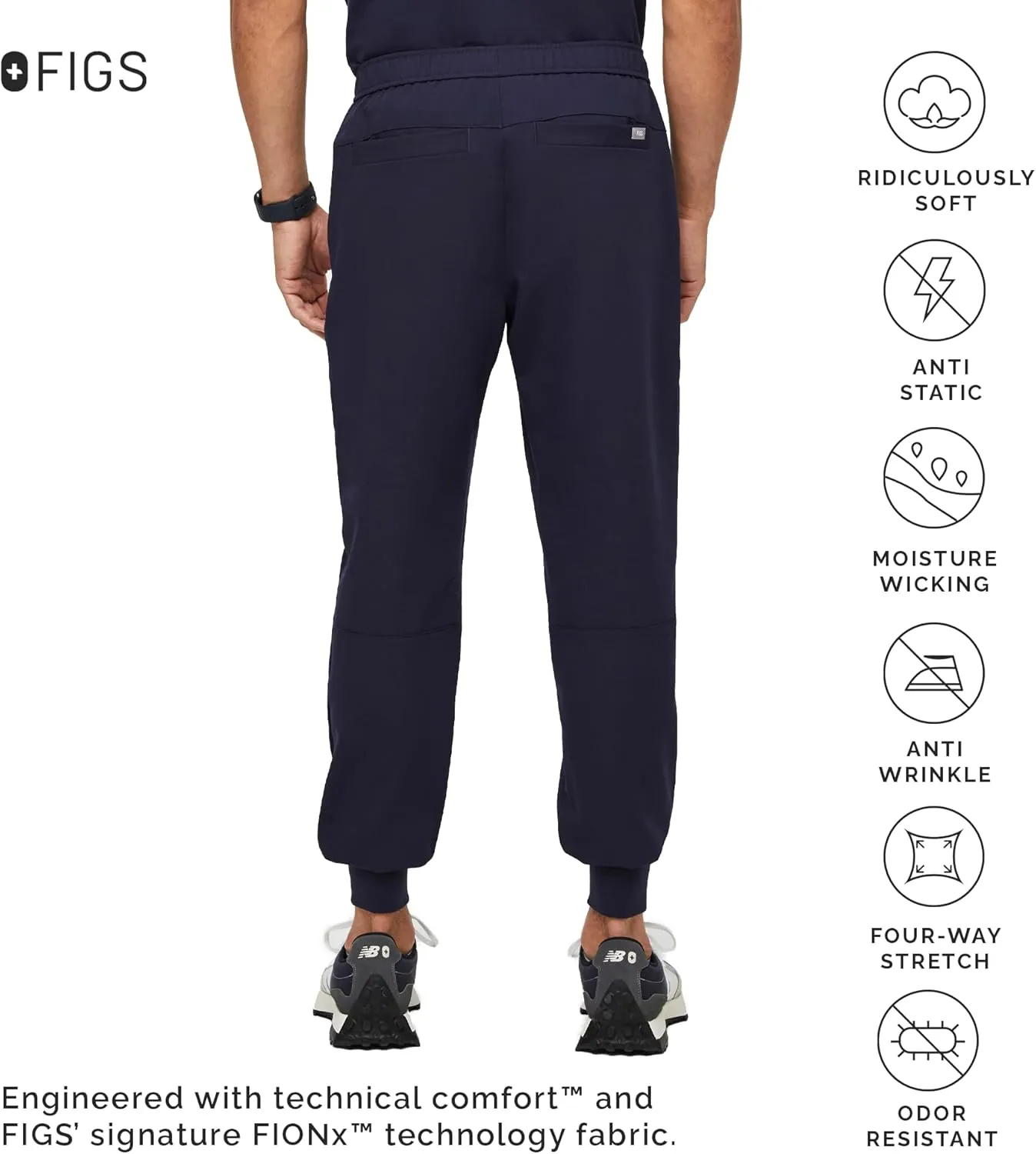 FIGS Tansen Jogger Scrub Pants for Men  Slim Fit, 5 Pockets, 4-Way Stretch, Anti-Wrinkle Mens Scrub Pants