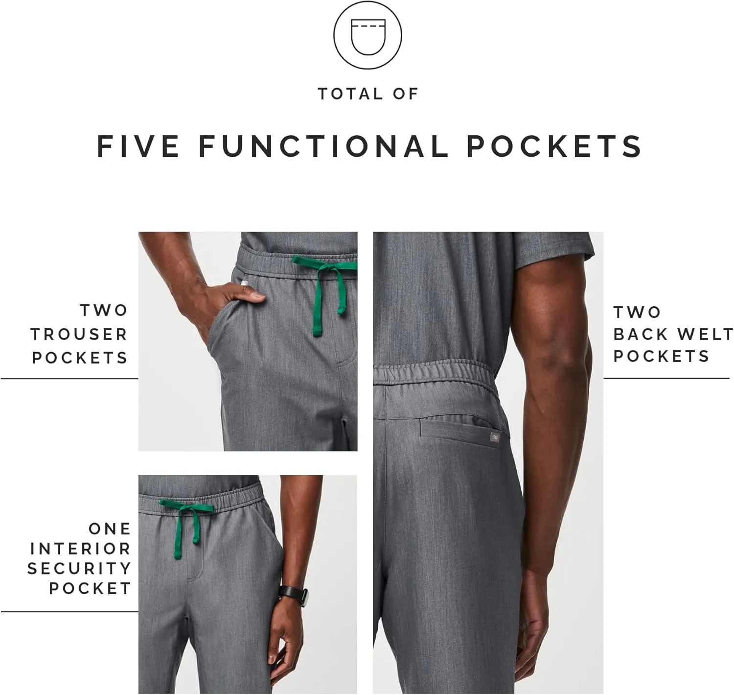 FIGS Tansen Jogger Scrub Pants for Men  Slim Fit, 5 Pockets, 4-Way Stretch, Anti-Wrinkle Mens Scrub Pants