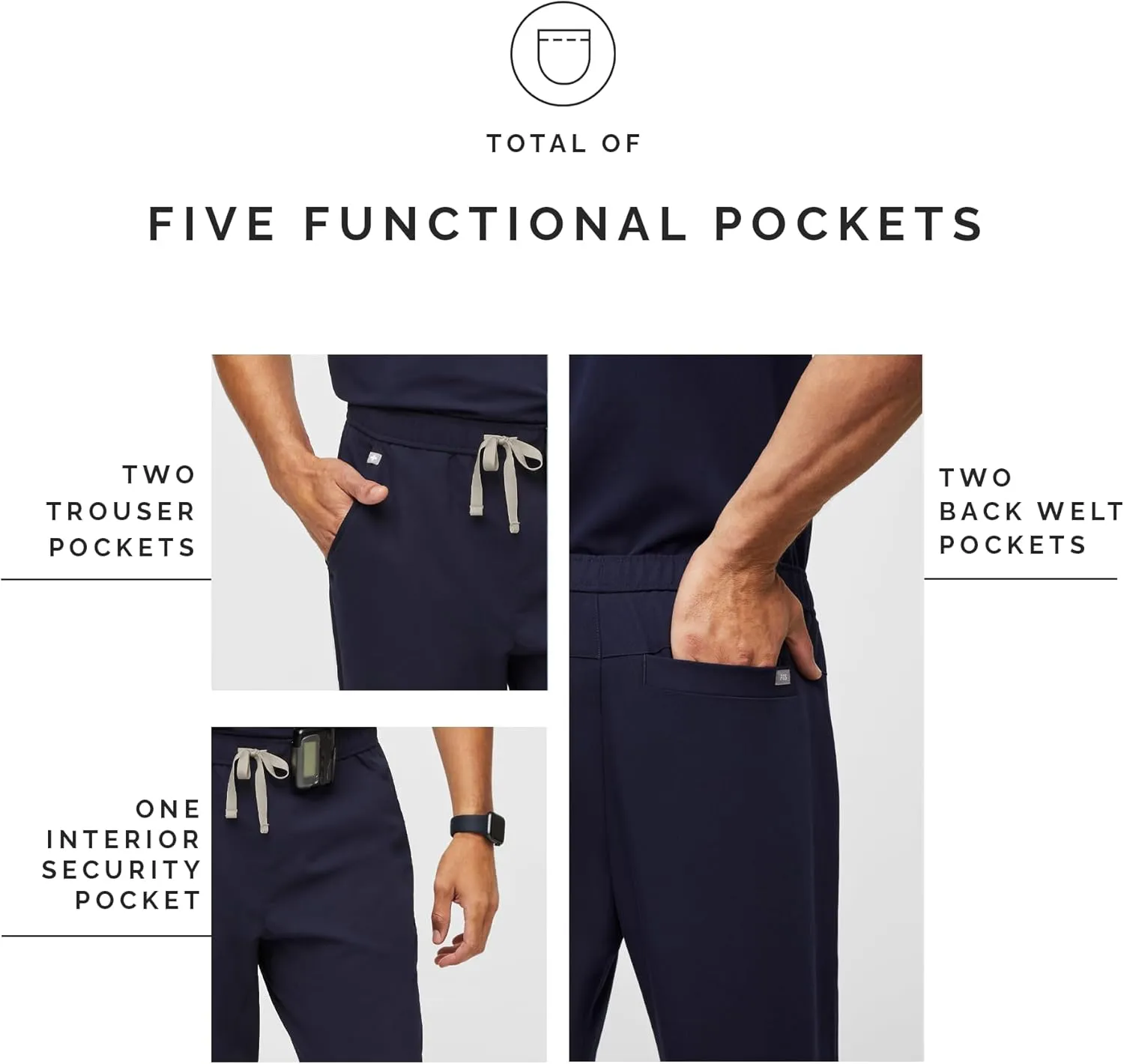 FIGS Tansen Jogger Scrub Pants for Men  Slim Fit, 5 Pockets, 4-Way Stretch, Anti-Wrinkle Mens Scrub Pants