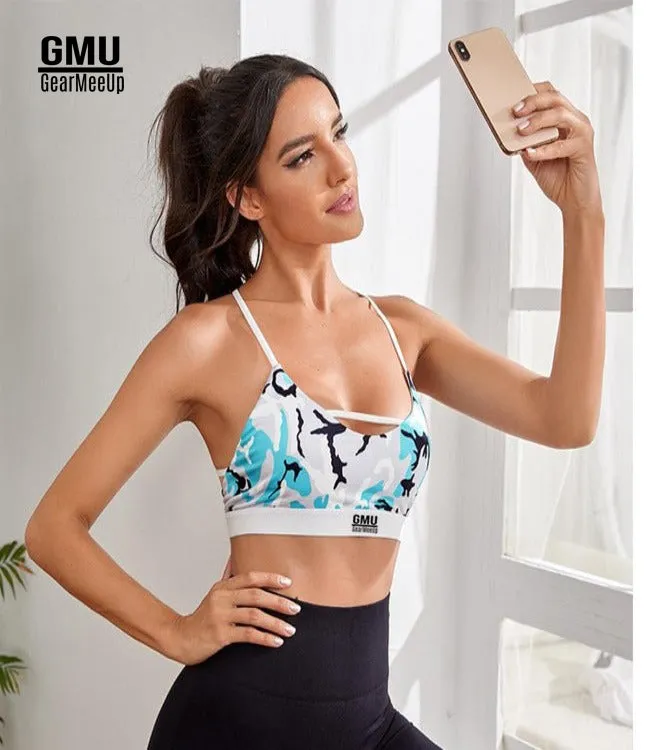 Flex Camo Strappy Seamless Sports Bra