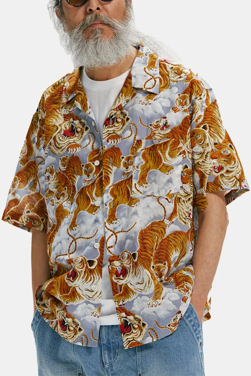 Frizmworks Tiger Hawaiian Half Shirt (Grey)