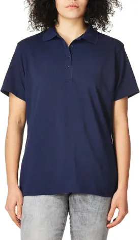 Hanes Short Sleeve Pique Shirt, Four-Button Midweight Polo for Women