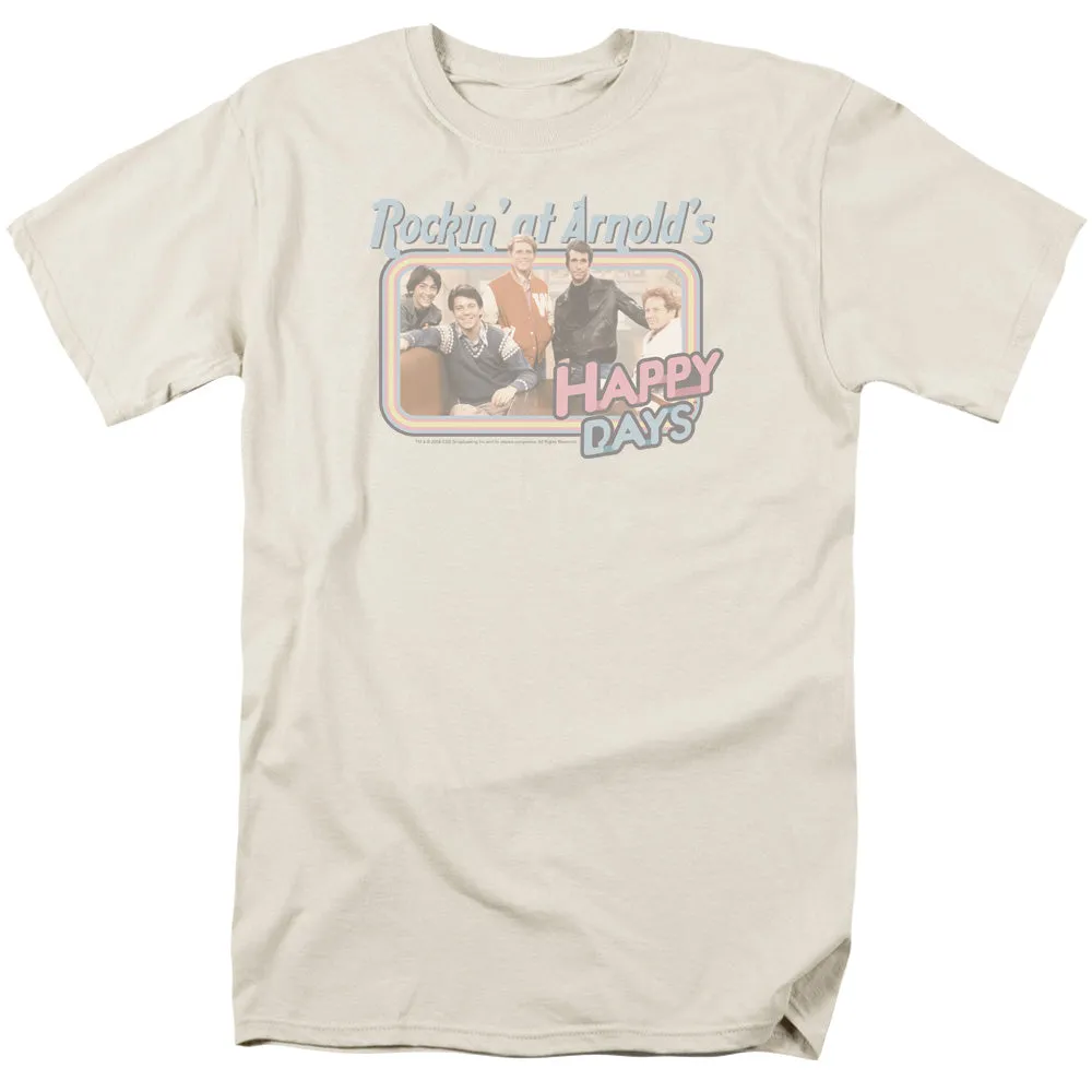 Happy Days Rockin' at Arnold's Mens T Shirt Cream