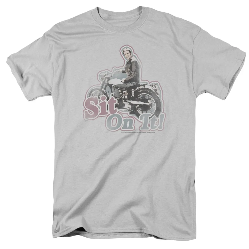 Happy Days Sit on It! Mens T Shirt Silver