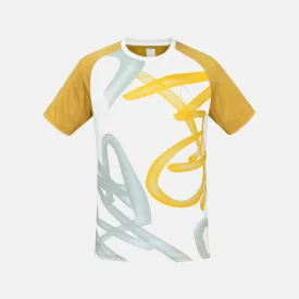 Head Men's Round Neck Badminton T-shirt -White/Mustard