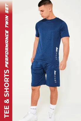 Hopton Activewear T-Shirt & Short Set - Navy