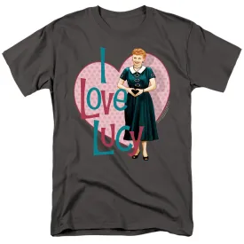 I Love Lucy Heart You Mens T Shirt Charcoal