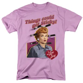 I Love Lucy Things Could Get Sticky Mens T Shirt Lavendar