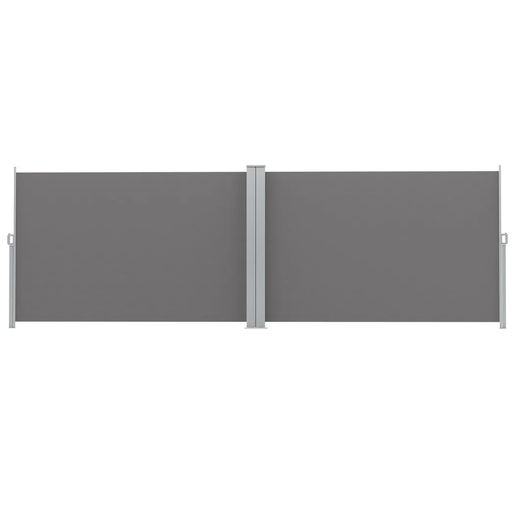 Instahut Side Awning Sun Shade Outdoor Retractable Privacy Screen 1.8X6M Grey