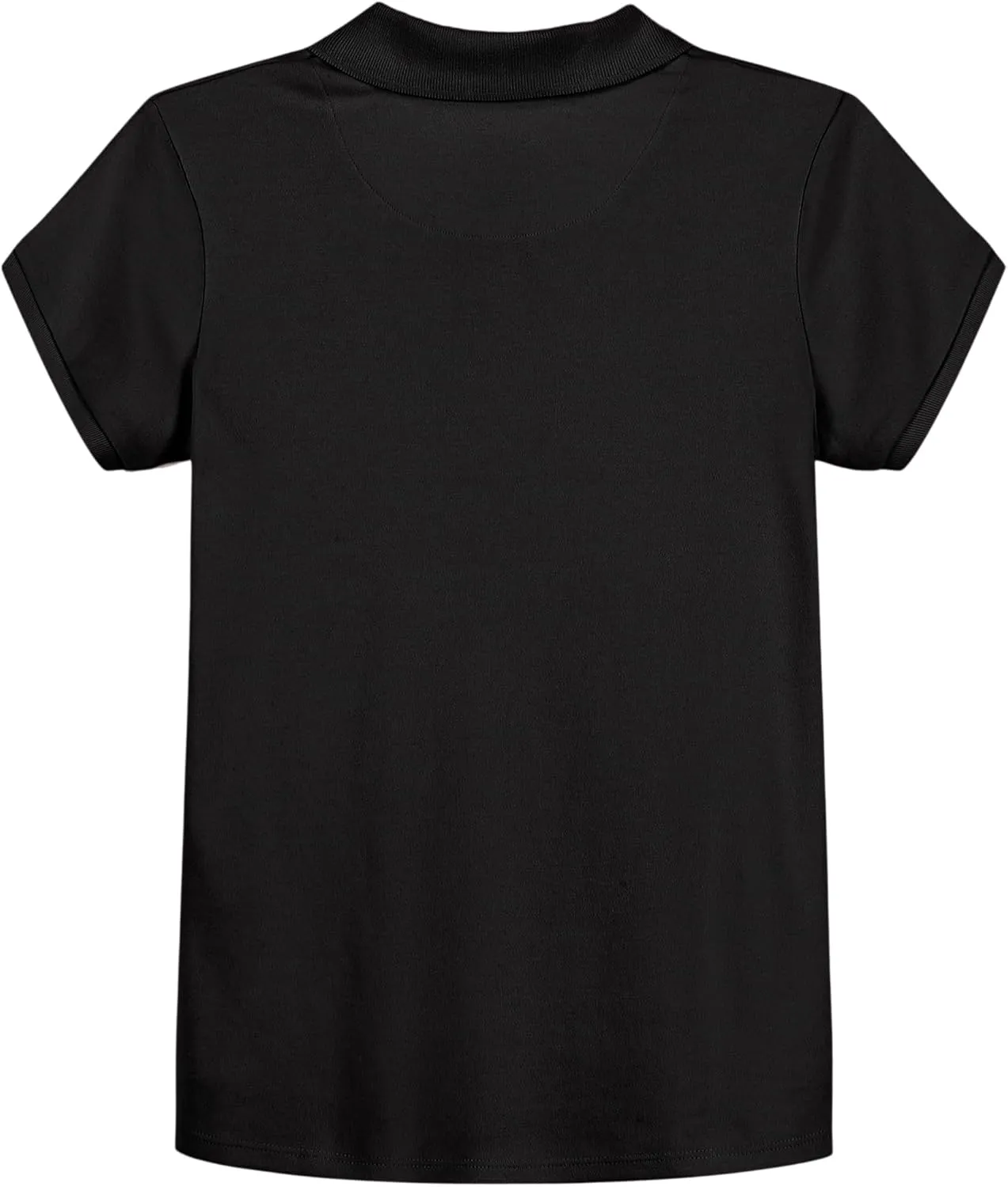 IZOD Girls' School Uniform Short Sleeve Polo Shirt, Button Closure, Comfortable & Soft Interlock Fabric