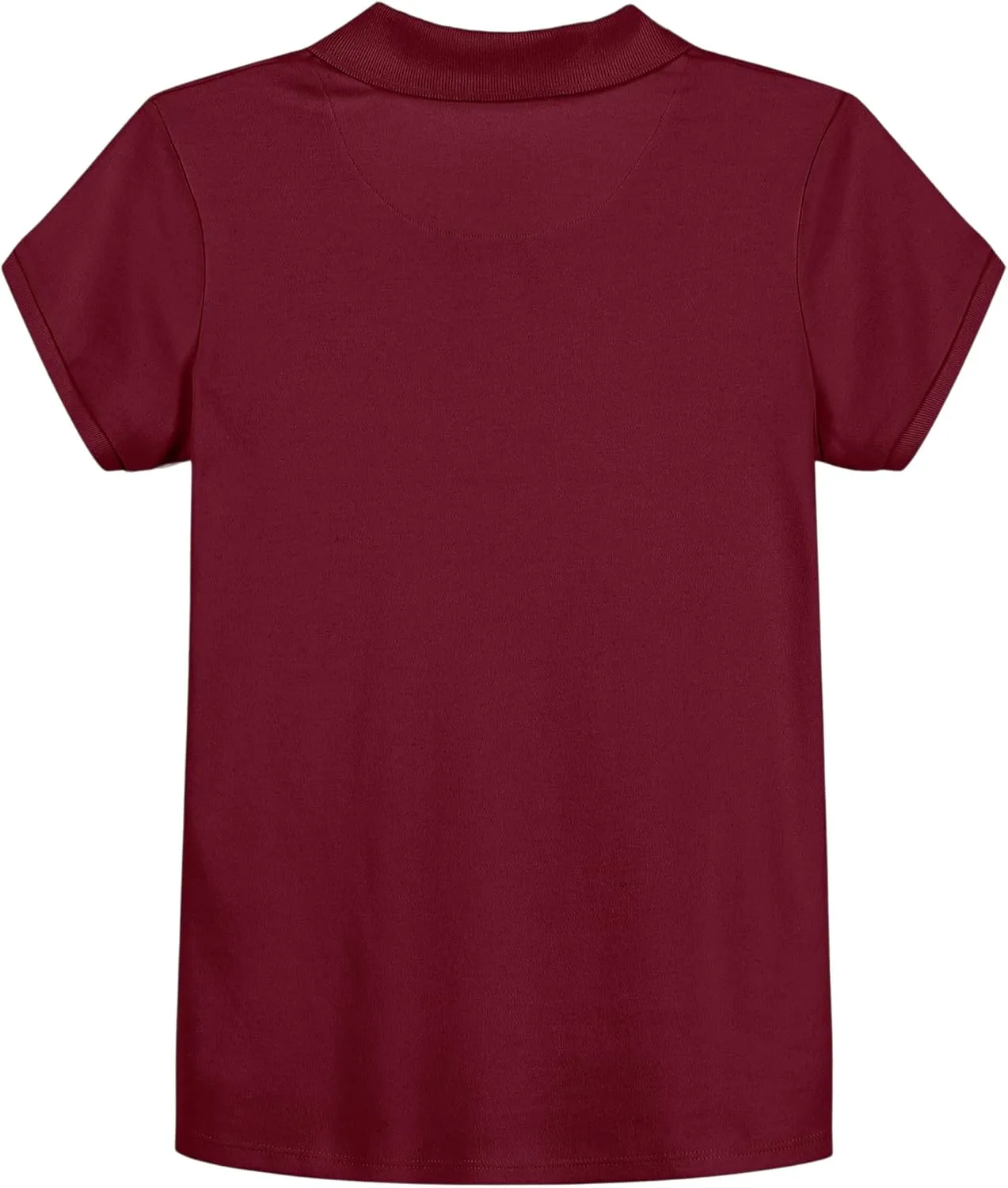 IZOD Girls' School Uniform Short Sleeve Polo Shirt, Button Closure, Comfortable & Soft Interlock Fabric