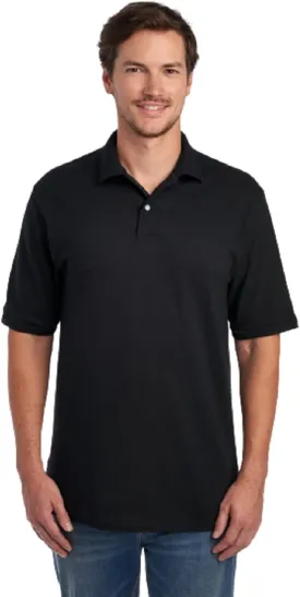 Jerzees Men's Short Sleeve Polo Shirts, Cotton Blend, Two Button Closure, Regular Fit, Sizes S-5x