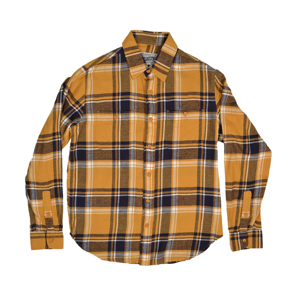 LIGHTWEIGHT PLAID WORK SHIRT - GOLD