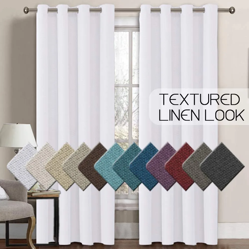 Linen Room Darkening Light Blocking Thermal Insulated Heavy Weight Textured Rich Curtain Panel