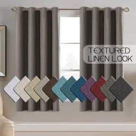 Linen Room Darkening Light Blocking Thermal Insulated Heavy Weight Textured Rich Curtain Panel