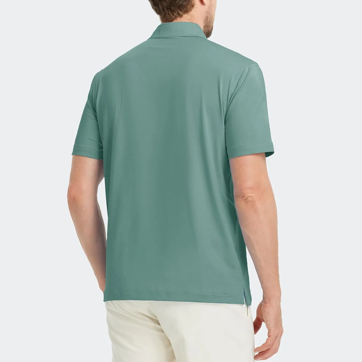 M MAELREG Golf Shirts for Men Dry Fit Moisture Wicking Performance Solid Collared Casual Mens Polo Shirts Short Sleeve