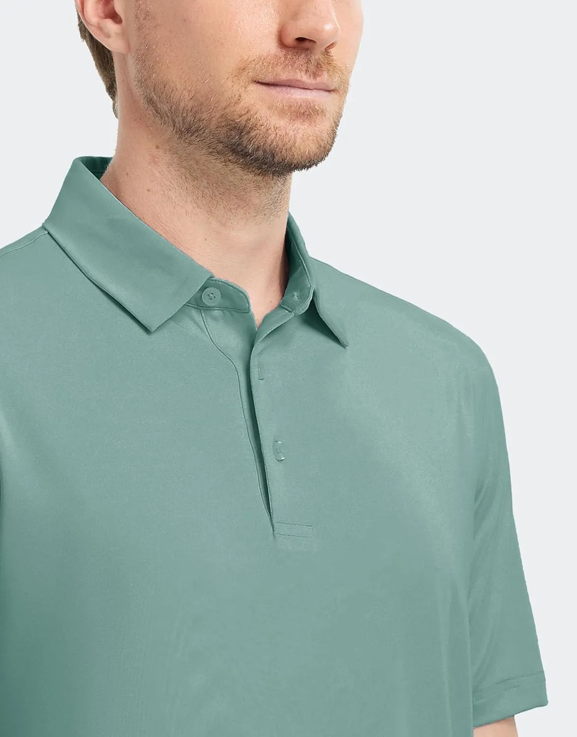 M MAELREG Golf Shirts for Men Dry Fit Moisture Wicking Performance Solid Collared Casual Mens Polo Shirts Short Sleeve