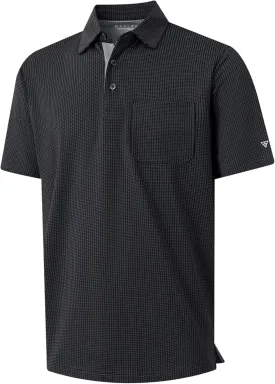 M MAELREG Mens Polo Shirts Short Sleeve Dry Fit Jacquard Performance Moisture Wicking Casual Pocket Golf Shirts for Men