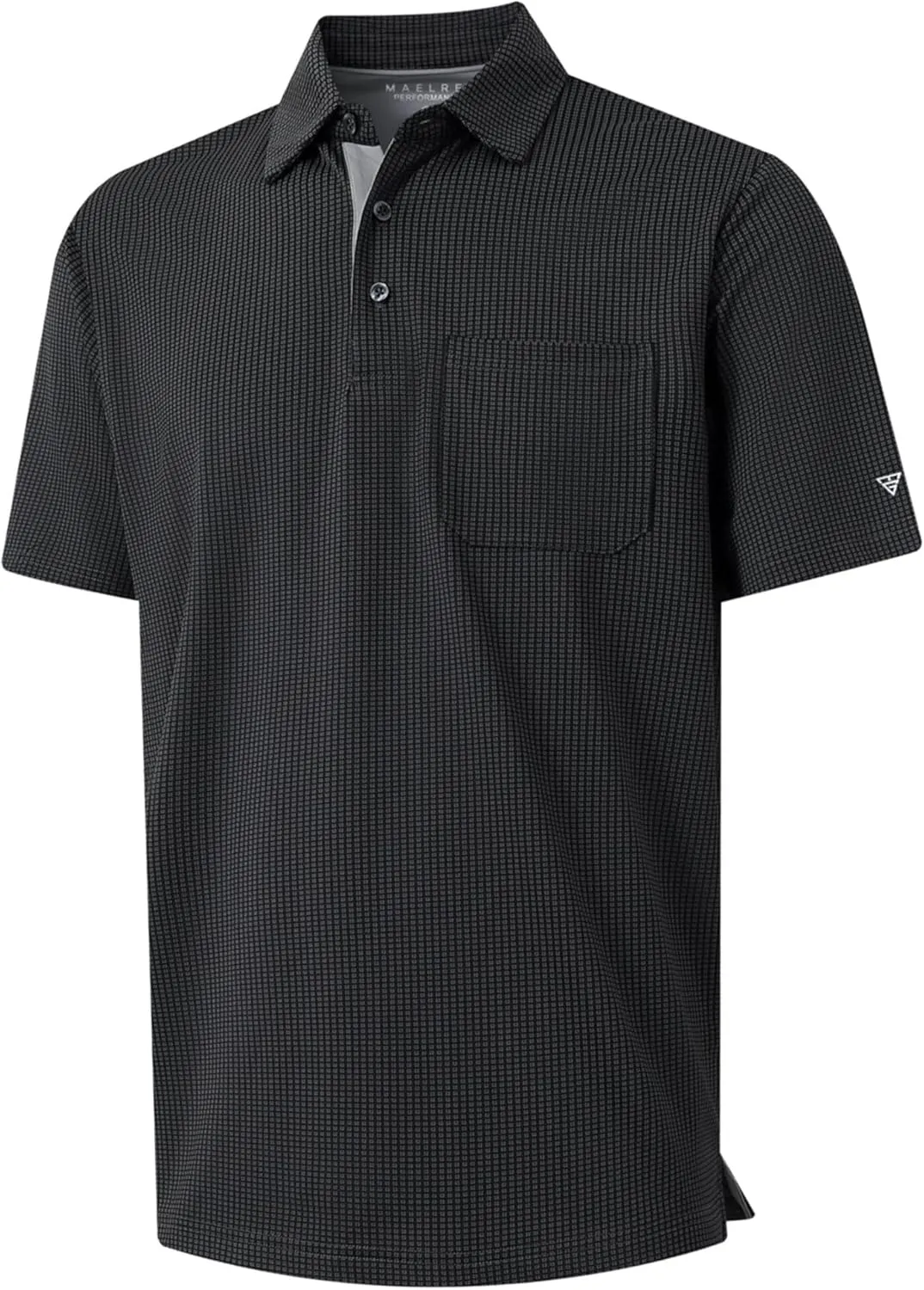 M MAELREG Mens Polo Shirts Short Sleeve Dry Fit Jacquard Performance Moisture Wicking Casual Pocket Golf Shirts for Men