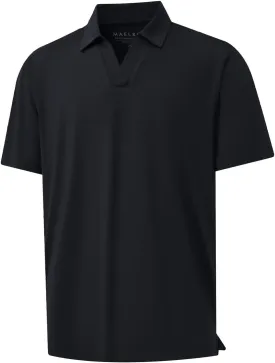 M MAELREG V Neck Polo Shirts for Men Performance Casual Moisture Wicking Mens Golf Polo Shirts Short Sleeve with Collar