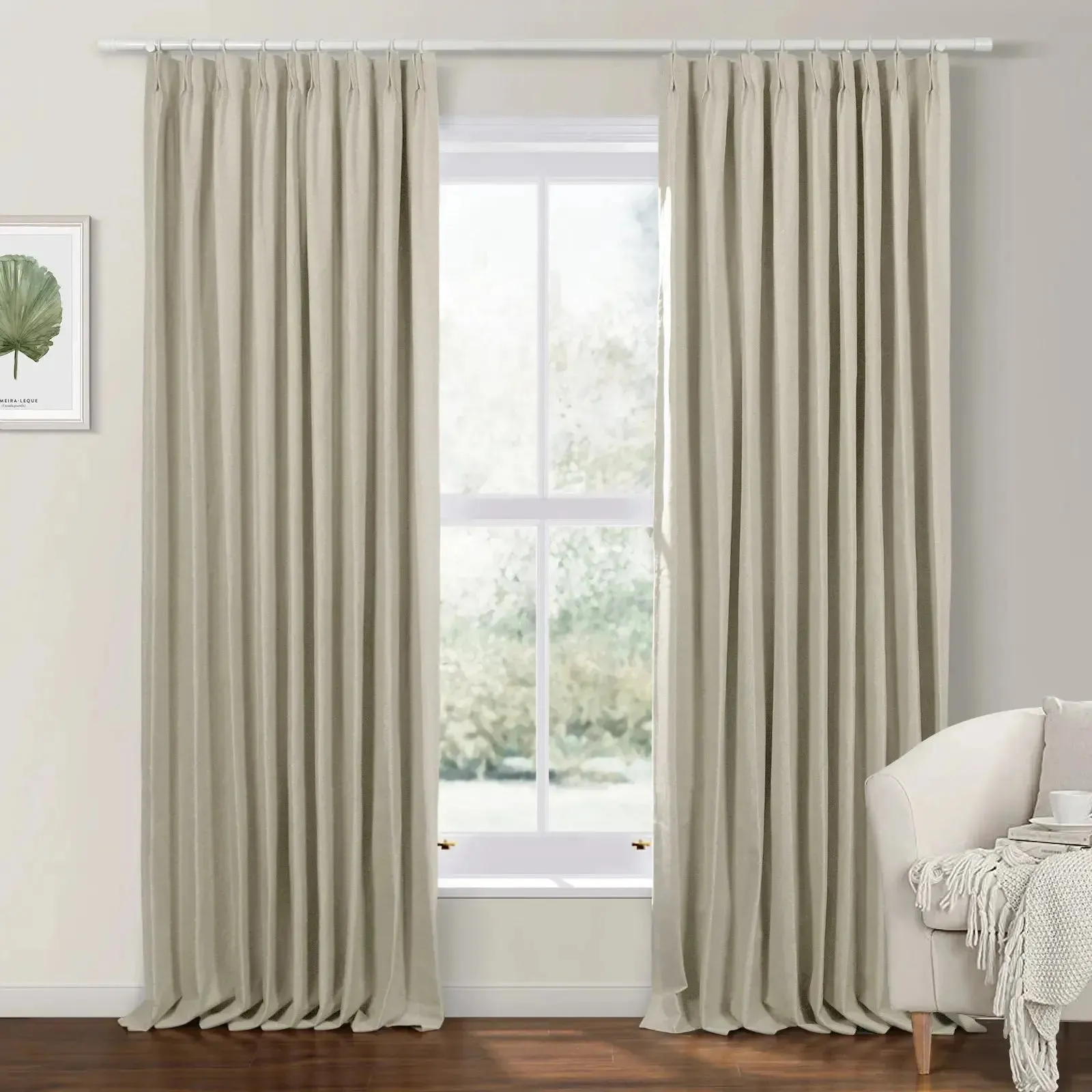 Mayra Faux Linen Blackout Drapery Pinch Pleat