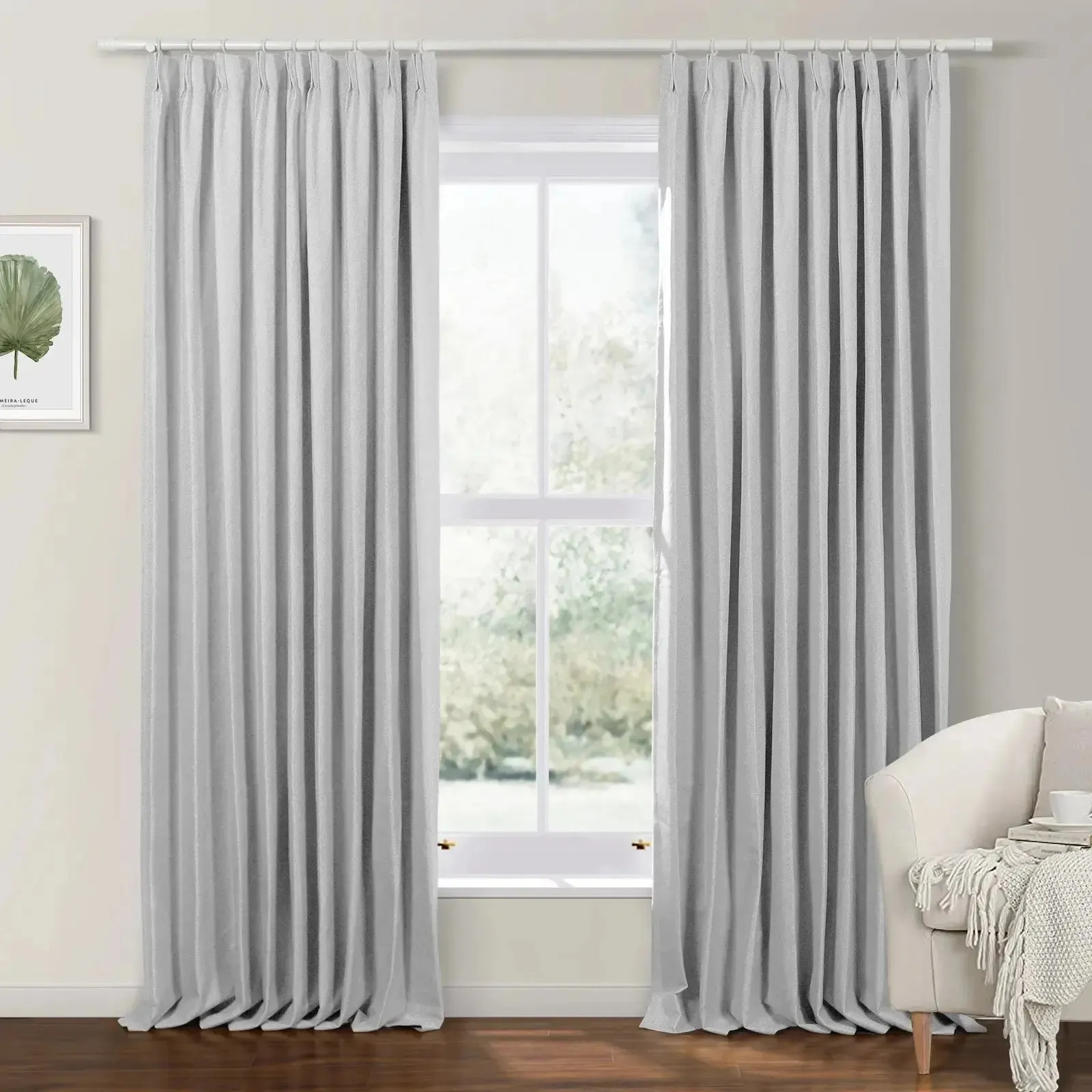 Mayra Faux Linen Blackout Drapery Pinch Pleat