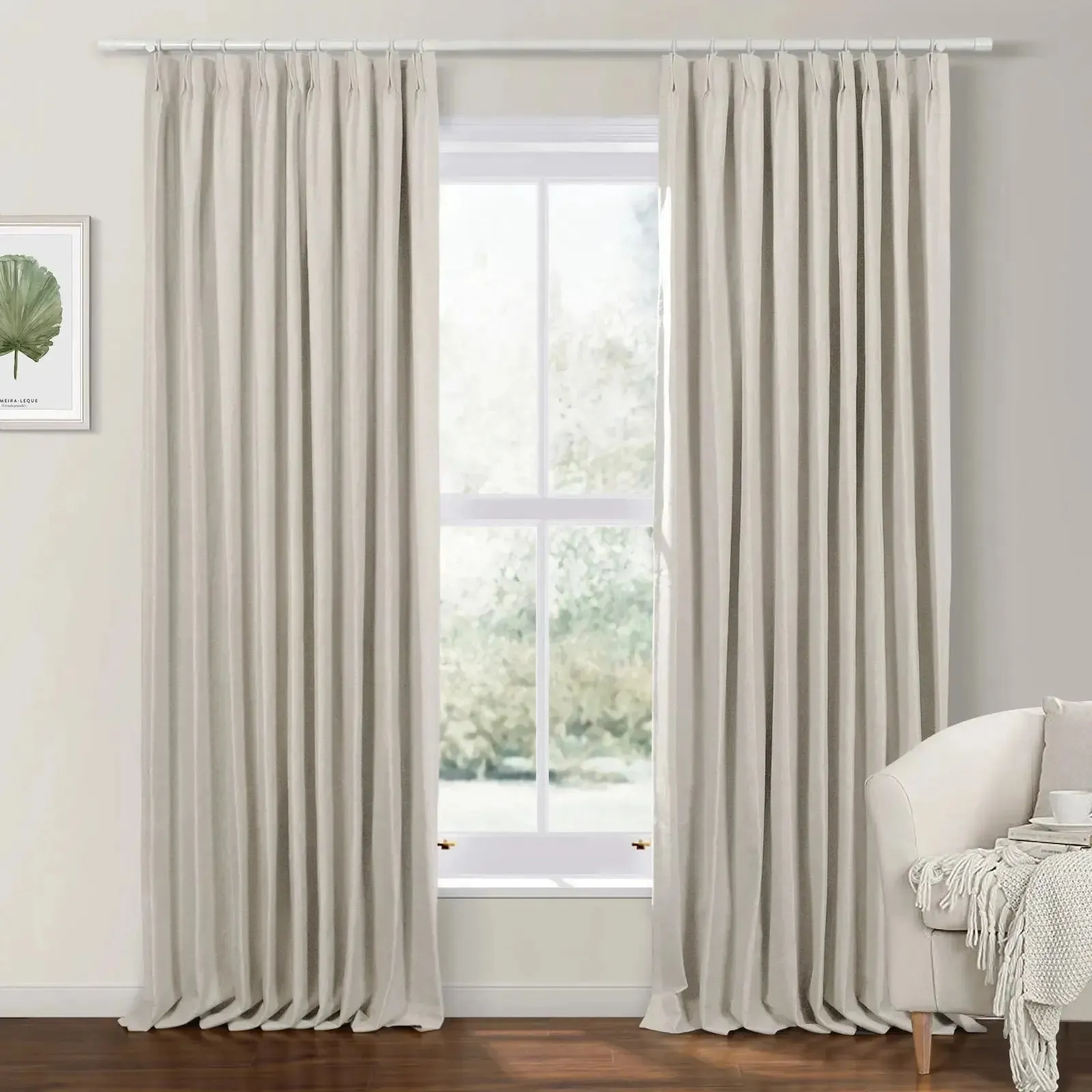 Mayra Faux Linen Blackout Drapery Pinch Pleat