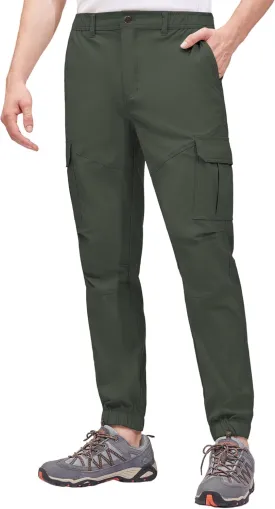 Men Waterproof Hiking Pants,Slim Fit Hiking Joggers for Mens, Stretch Lightweight Cargo Pants with Pockets