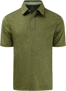 Men's Quick Dry Golf Polo Shirt Moisture Wicking Performance Short Sleeve Athletic Golf Shirts for Men