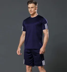 Men's Sports T Shirt  Shorts Set - Navy Blue