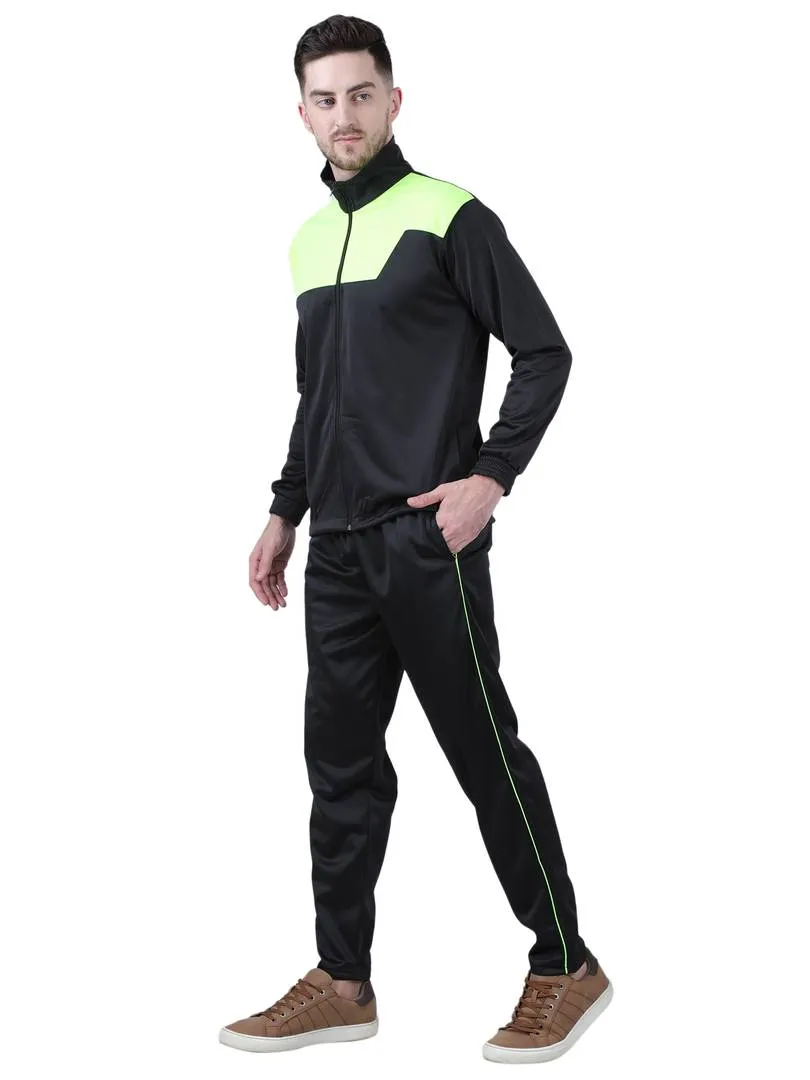 Men's Trendy Multicoloured Colourblocked Polyester Regular Fit Tracksuit