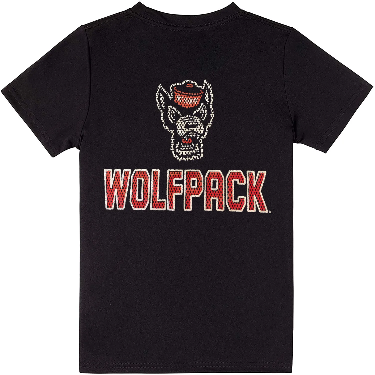 NC State Wolfpack Champion Youth Black Wolfhead Over Wolfpack Athletic T-Shirt
