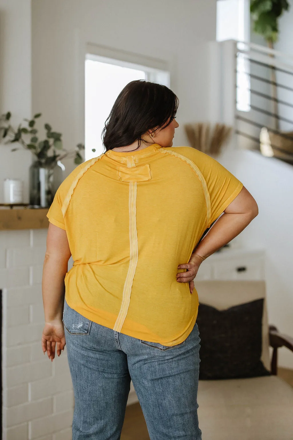 New Editions Mineral Wash T Shirt Yellow