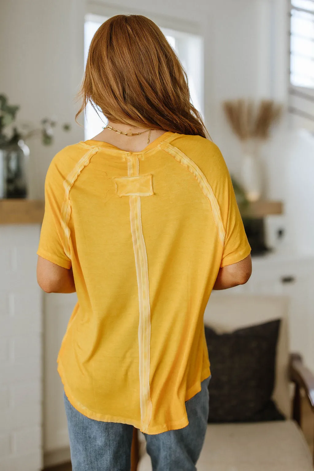New Editions Mineral Wash T Shirt Yellow